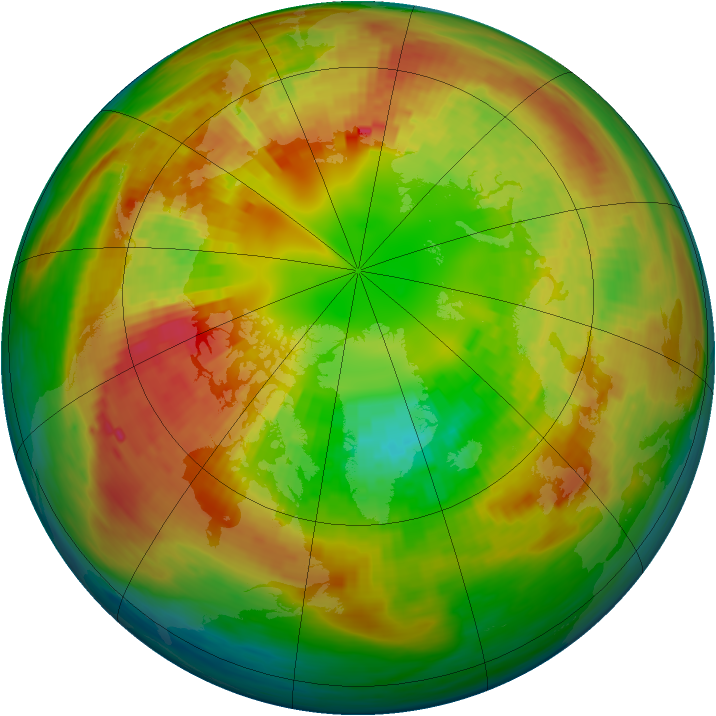 Arctic ozone map for 23 February 1994